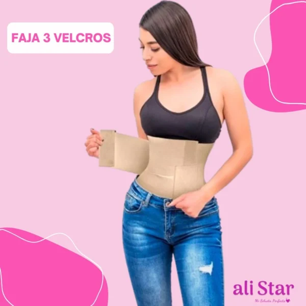 Faja tres velcros reductora